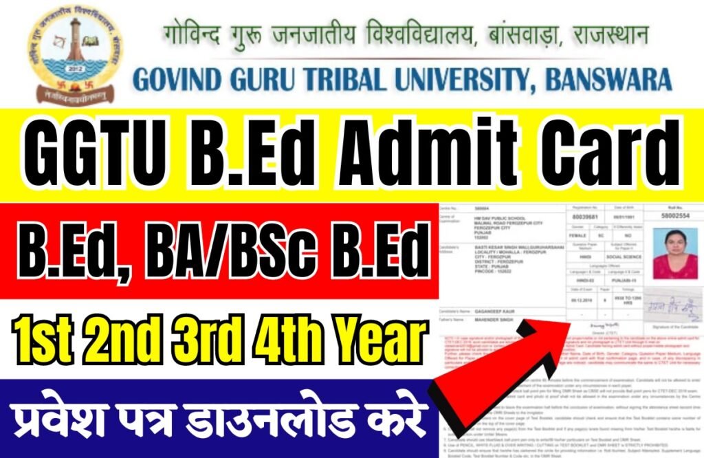 GGTU B.Ed Admit Card 2024