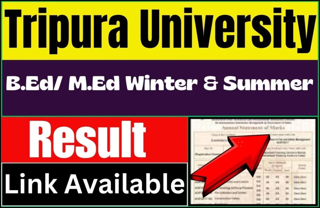 Tripura University B.Ed Result