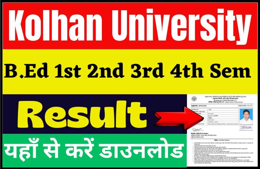 Kolhan University B.Ed Result