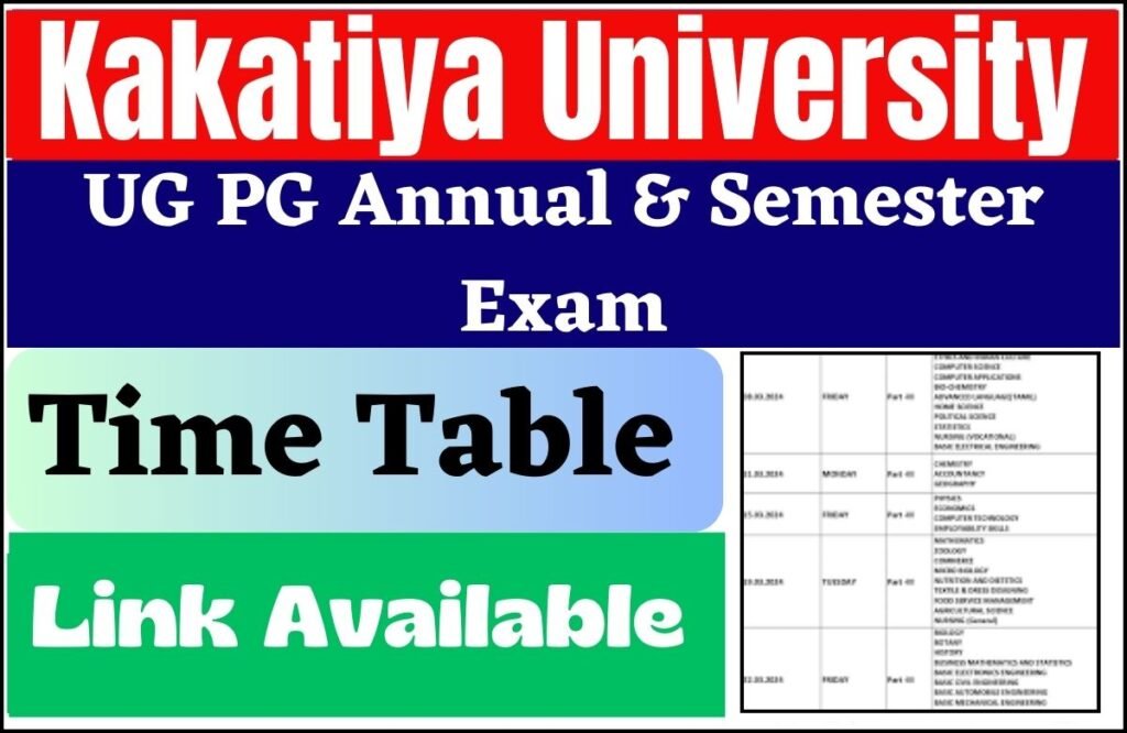 Kakatiya University Time Table