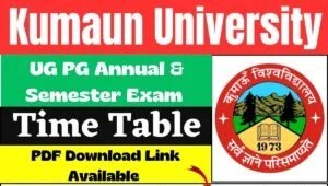 Kumaun University Date Sheet